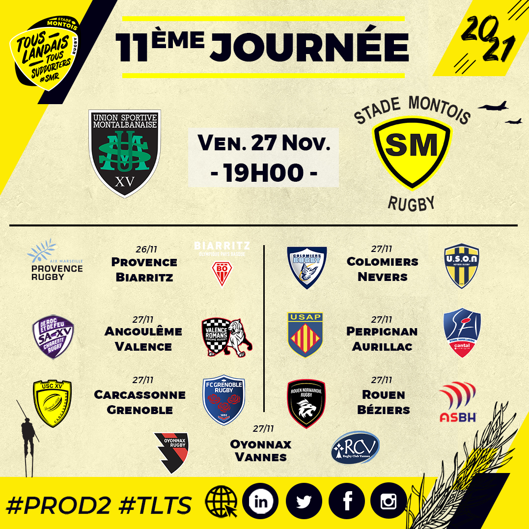 Programme de la onzième journée du Stade Montois Rugby