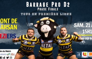 Billetterie Barrage de Pro D2 : Mont de Marsan / Béziers