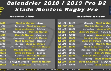 Calendrier Pro D2 - 2018 / 2019