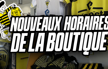 Nouveaux horaires de la boutique du Stade