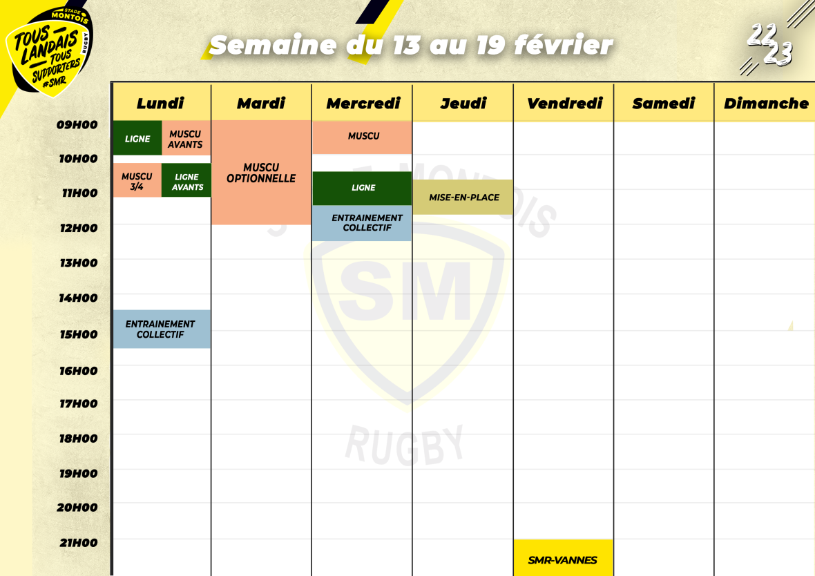 Planning Stade Montois Rugby Landes